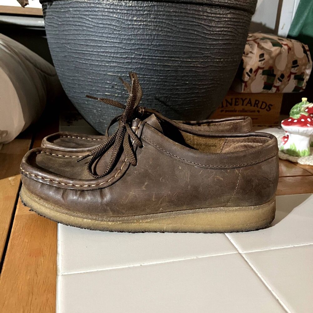 Clarks Leather Brown Wallabees Platform Size 7